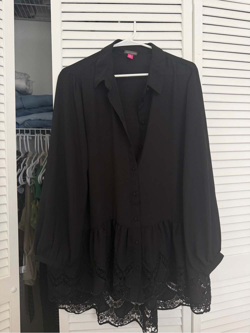 Vince Camuto black lace dress